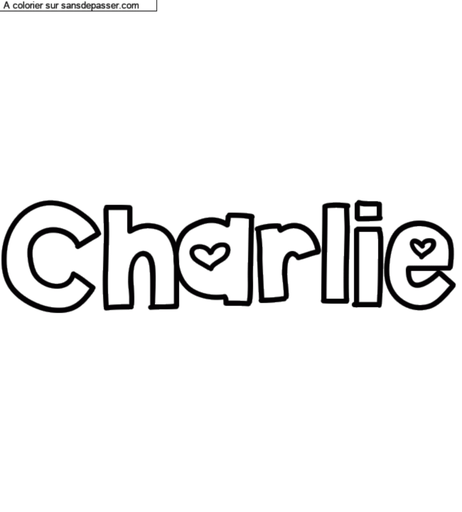 Coloriage pr&eacute;nom personnalis&eacute; "Charlie" par Groupe 301