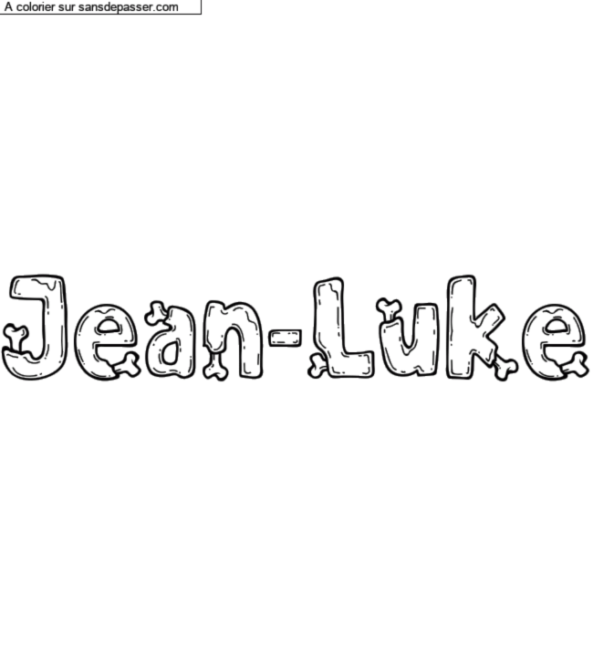 Coloriage pr&eacute;nom personnalis&eacute; "Jean-Luke" par Groupe 301