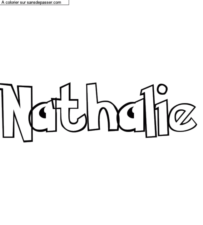 Coloriage pr&eacute;nom personnalis&eacute; "Nathalie" par Groupe 301