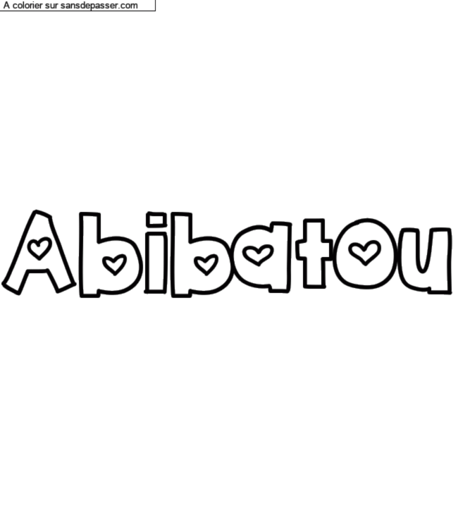 Coloriage pr&eacute;nom personnalis&eacute; "Abibatou" par Groupe 301