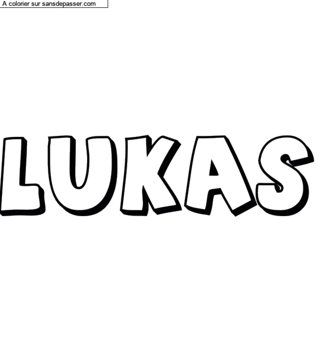 Coloriage pr&eacute;nom personnalis&eacute; "LUKAS" par un invit&eacute;