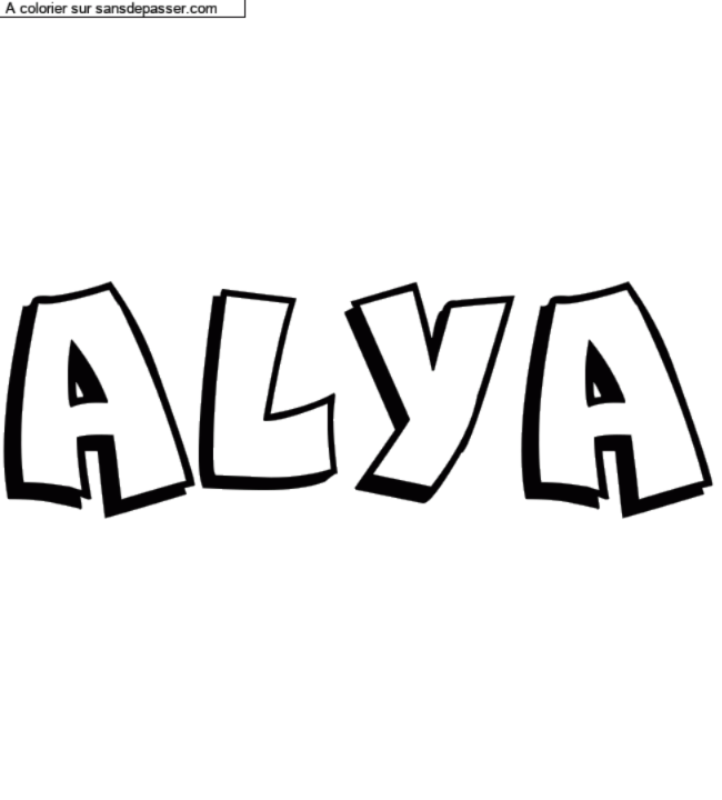 Coloriage pr&eacute;nom personnalis&eacute; "ALYA" par un invit&eacute;