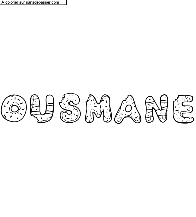 Coloriage pr&eacute;nom personnalis&eacute; "Ousmane" par un invit&eacute;