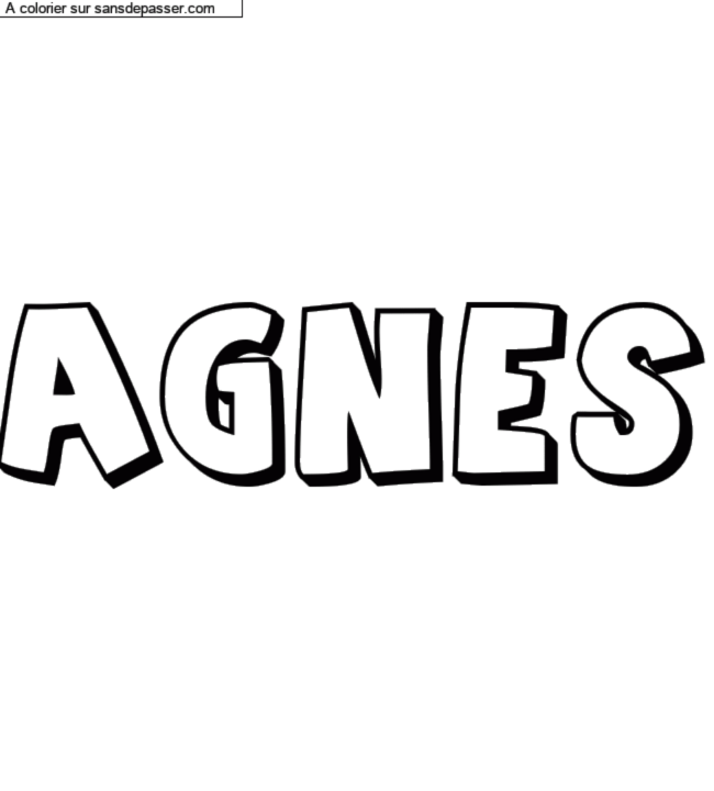 Coloriage pr&eacute;nom personnalis&eacute; "Agnes" par un invit&eacute;
