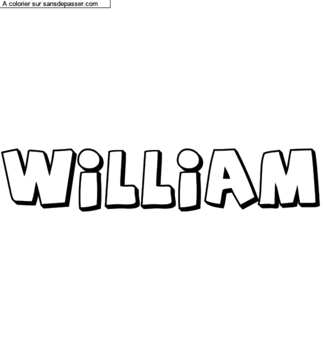 Coloriage pr&eacute;nom personnalis&eacute; "William" par un invit&eacute;