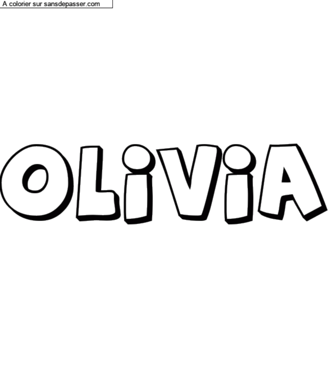 Coloriage pr&eacute;nom personnalis&eacute; "Olivia" par un invit&eacute;