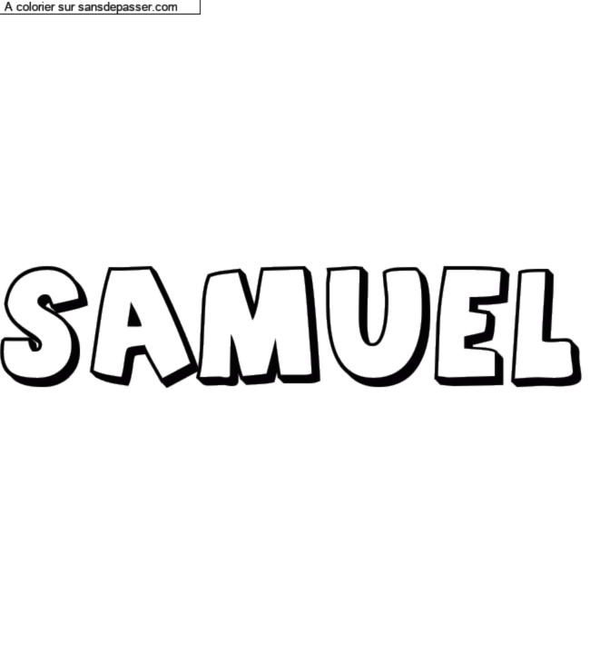 Coloriage pr&eacute;nom personnalis&eacute; "Samuel" par un invit&eacute;