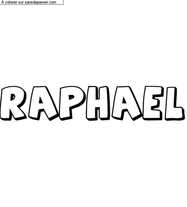 Coloriage pr&eacute;nom personnalis&eacute; "Raphael" par un invit&eacute;