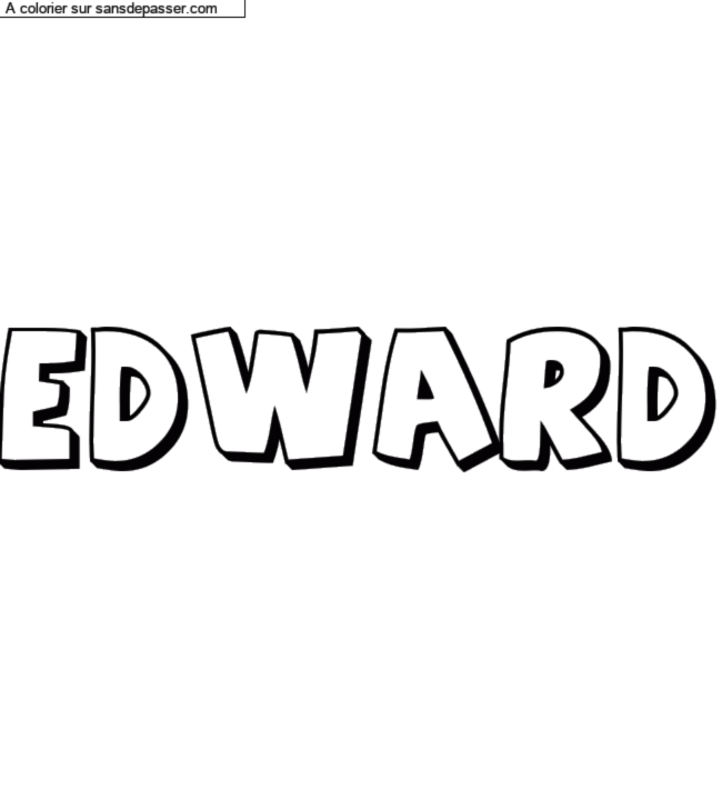 Coloriage pr&eacute;nom personnalis&eacute; "Edward" par un invit&eacute;