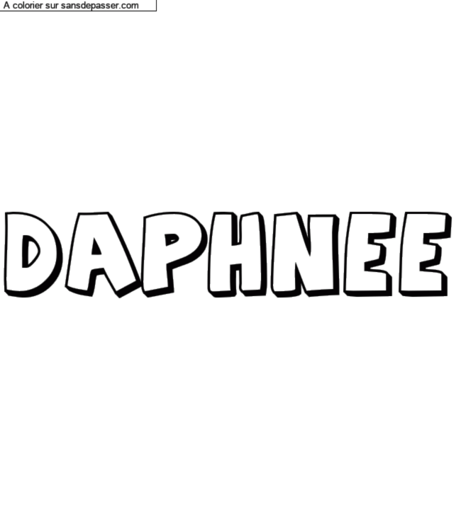Coloriage pr&eacute;nom personnalis&eacute; "Daphnee" par un invit&eacute;