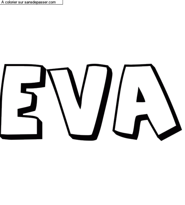 Coloriage pr&eacute;nom personnalis&eacute; "Eva" par un invit&eacute;