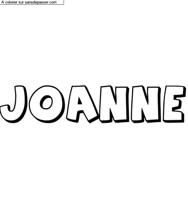 Coloriage pr&eacute;nom personnalis&eacute; "Joanne" par un invit&eacute;