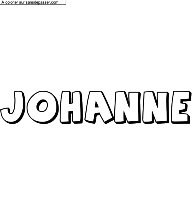 Coloriage pr&eacute;nom personnalis&eacute; "Johanne" par un invit&eacute;