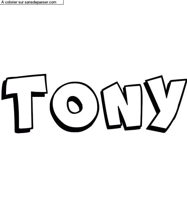 Coloriage pr&eacute;nom personnalis&eacute; "TONY" par un invit&eacute;