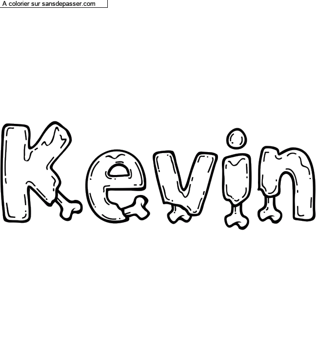 Coloriage pr&eacute;nom personnalis&eacute; "Kevin" par un invit&eacute;