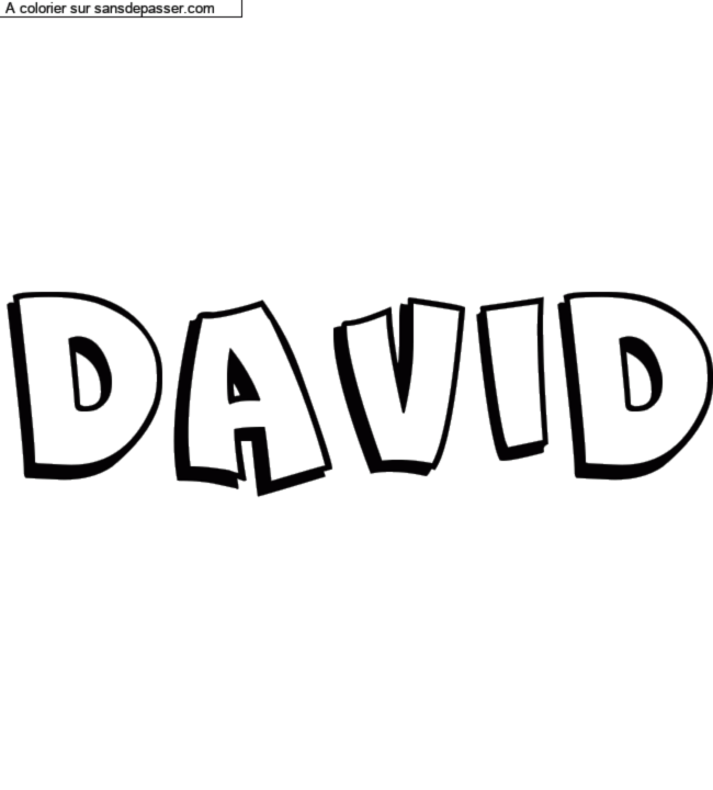 Coloriage pr&eacute;nom personnalis&eacute; "DAVID" par un invit&eacute;