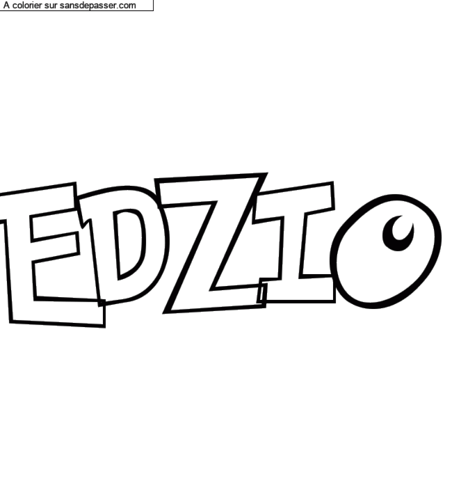Coloriage pr&eacute;nom personnalis&eacute; "EDZIO" par un invit&eacute;