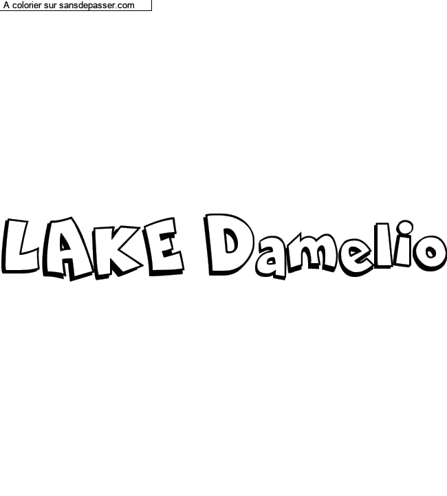 Coloriage pr&eacute;nom personnalis&eacute; "LAKE Damelio" par un invit&eacute;
