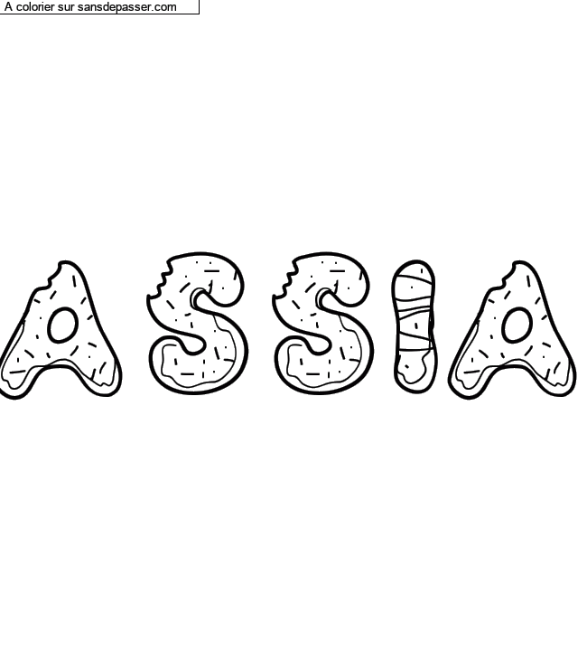 Coloriage pr&eacute;nom personnalis&eacute; "ASSIA" par un invit&eacute;