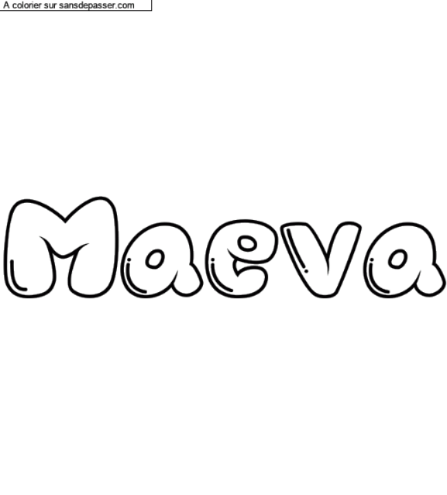 Coloriage pr&eacute;nom personnalis&eacute; "Maeva" par un invit&eacute;
