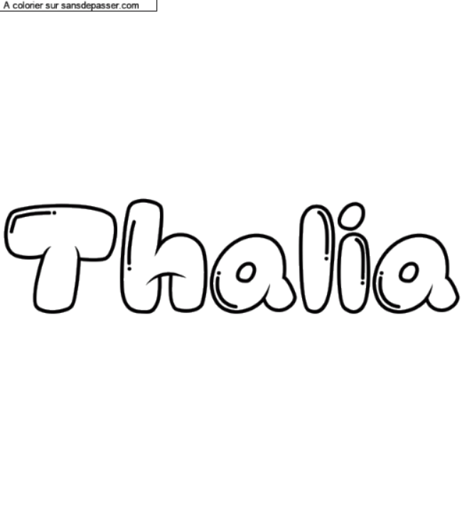 Coloriage pr&eacute;nom personnalis&eacute; "Thalia" par un invit&eacute;