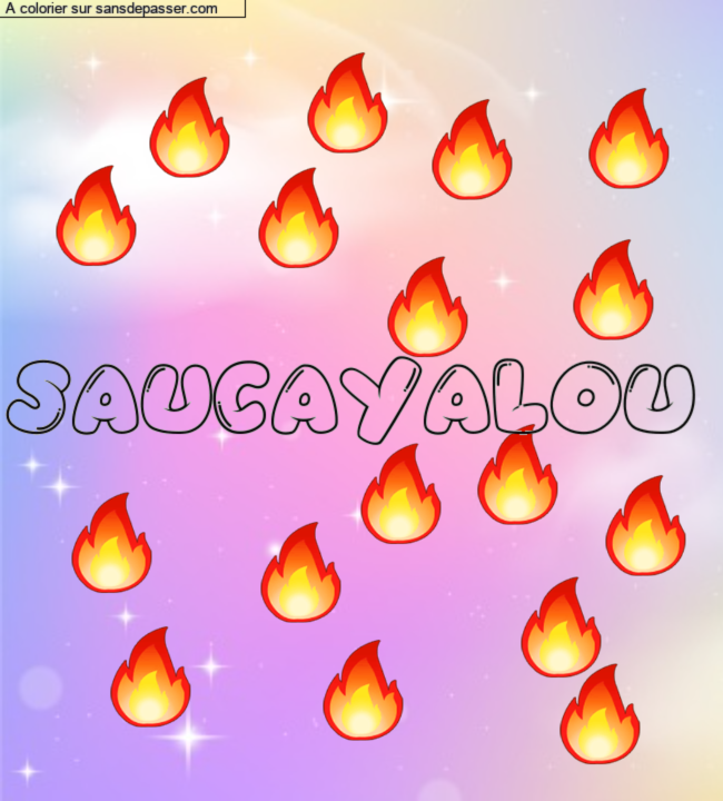 Coloriage pr&eacute;nom personnalis&eacute; "SAUCAYALOU &hearts;" par saucayalou