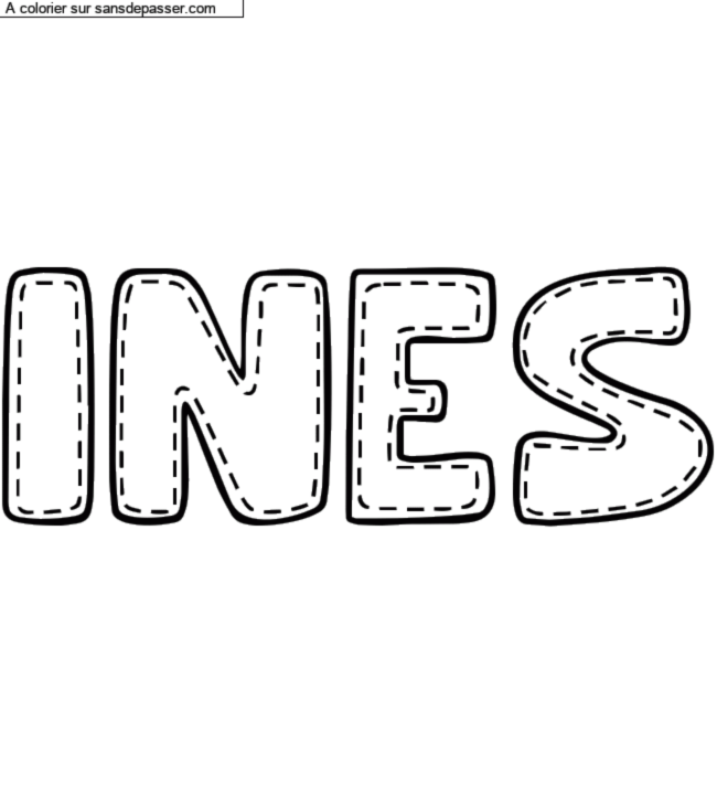 Coloriage pr&eacute;nom personnalis&eacute; "INES" par un invit&eacute;