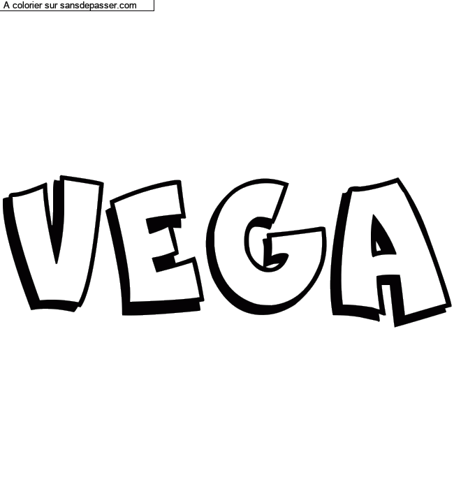 Coloriage pr&eacute;nom personnalis&eacute; "VEGA" par un invit&eacute;