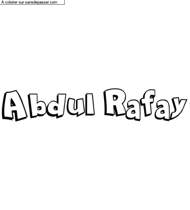 Coloriage pr&eacute;nom personnalis&eacute; "Abdul Rafay" par Ma bouille