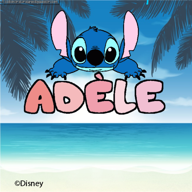 Coloriage Coloriage pr&eacute;nom AD&Egrave;LE - d&eacute;cor Stitch par Ad&egrave;le et Michellllllllllllll