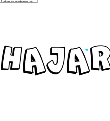 Coloriage pr&eacute;nom personnalis&eacute; "HAJAR" par un invit&eacute;