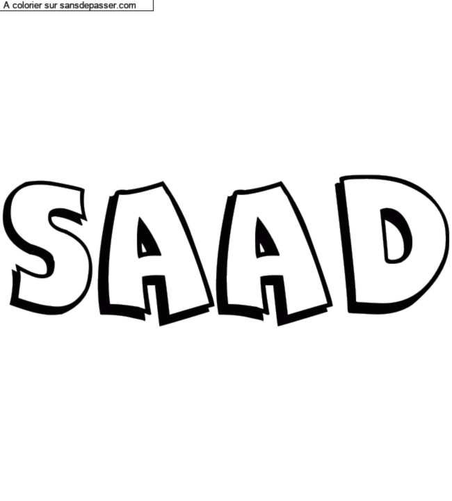 Coloriage pr&eacute;nom personnalis&eacute; "SAAD" par un invit&eacute;