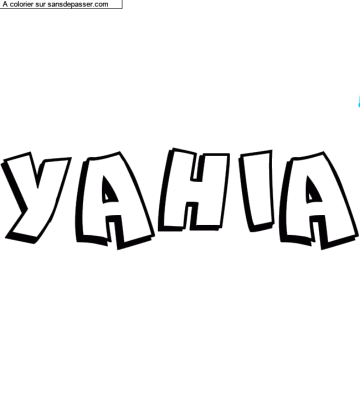 Coloriage pr&eacute;nom personnalis&eacute; "YAHIA" par un invit&eacute;
