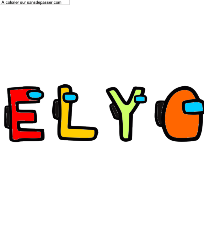 Coloriage pr&eacute;nom personnalis&eacute; "ELYO" par un invit&eacute;