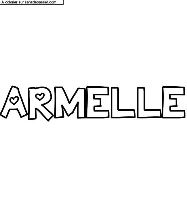 Coloriage pr&eacute;nom personnalis&eacute; "ARMELLE" par un invit&eacute;