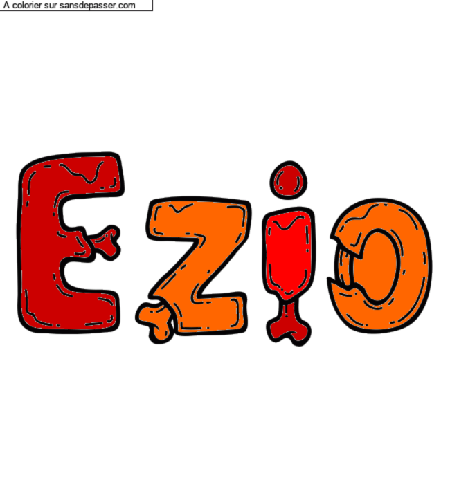 Coloriage pr&eacute;nom personnalis&eacute; "Ezio" par un invit&eacute;