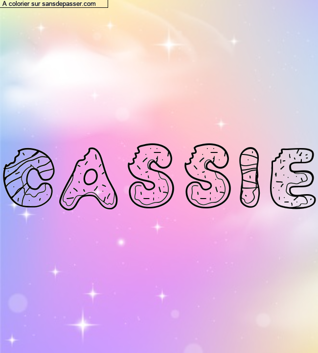 Coloriage pr&eacute;nom personnalis&eacute; "CASSIE" par un invit&eacute;