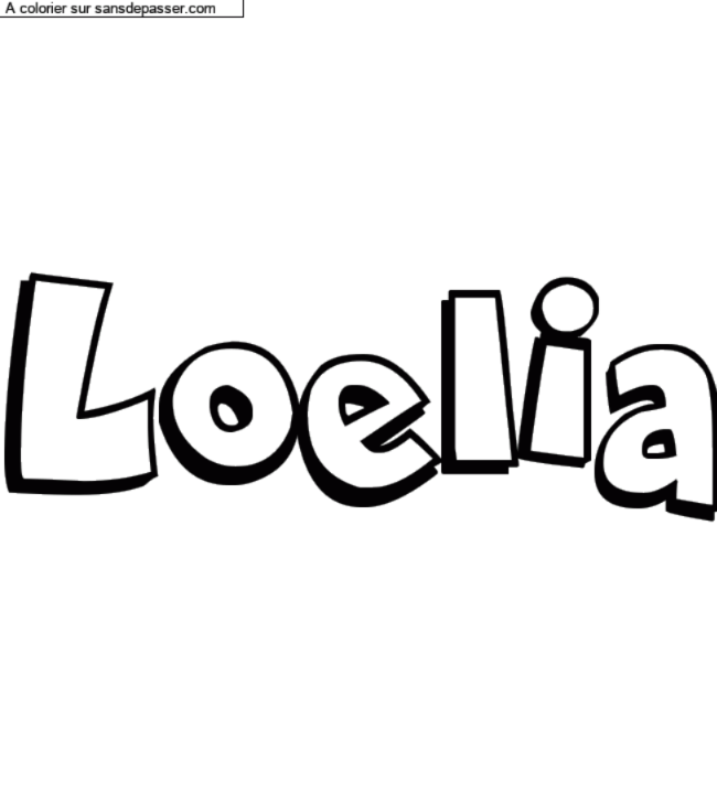 Coloriage pr&eacute;nom personnalis&eacute; "Loelia" par moimoi