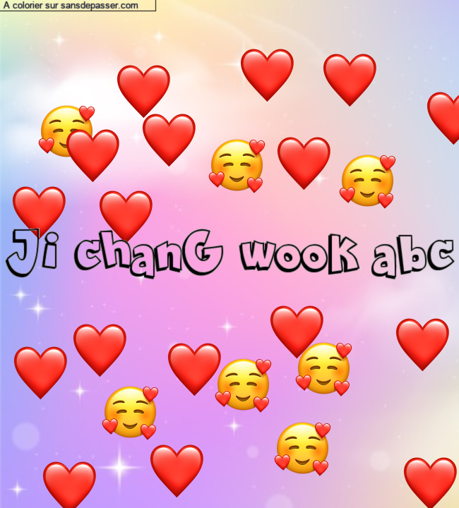 Coloriage pr&eacute;nom personnalis&eacute; "Ji chanG wook abc" par un invit&eacute;
