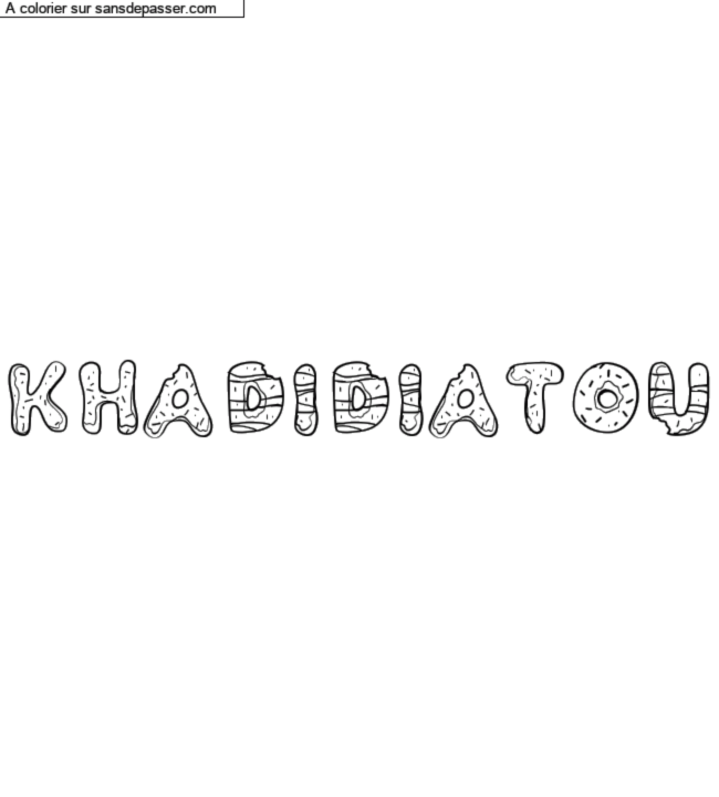 Coloriage pr&eacute;nom personnalis&eacute; "Khadidiatou" par un invit&eacute;