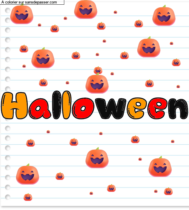 Coloriage pr&eacute;nom personnalis&eacute; "Halloween" par un invit&eacute;