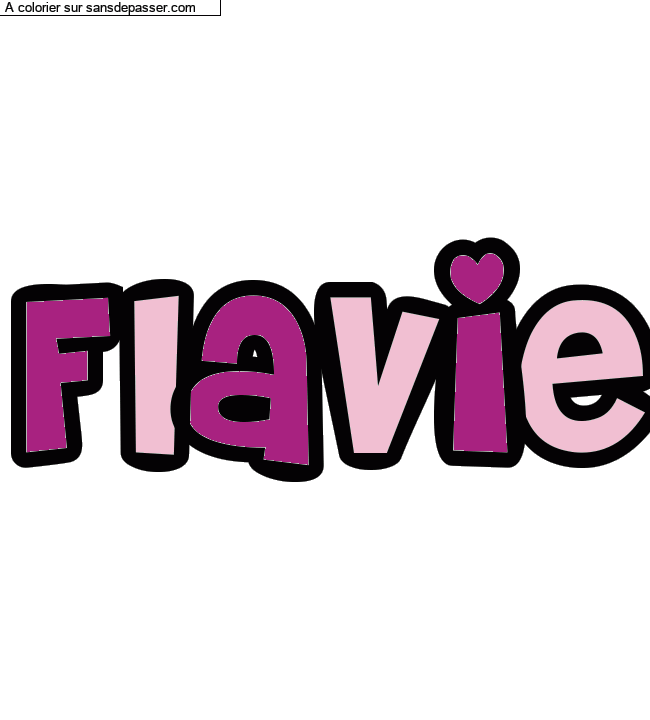 Coloriage pr&eacute;nom personnalis&eacute; "Flavie" par un invit&eacute;