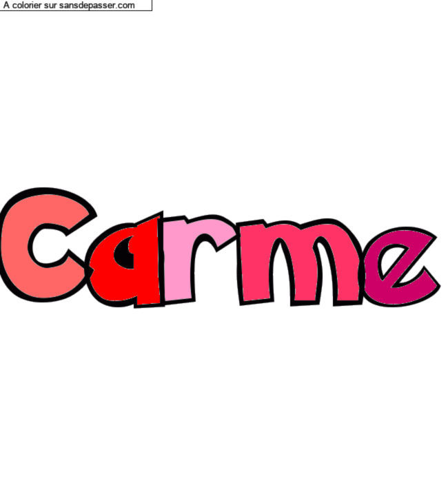 Coloriage pr&eacute;nom personnalis&eacute; "Carme" par Carme