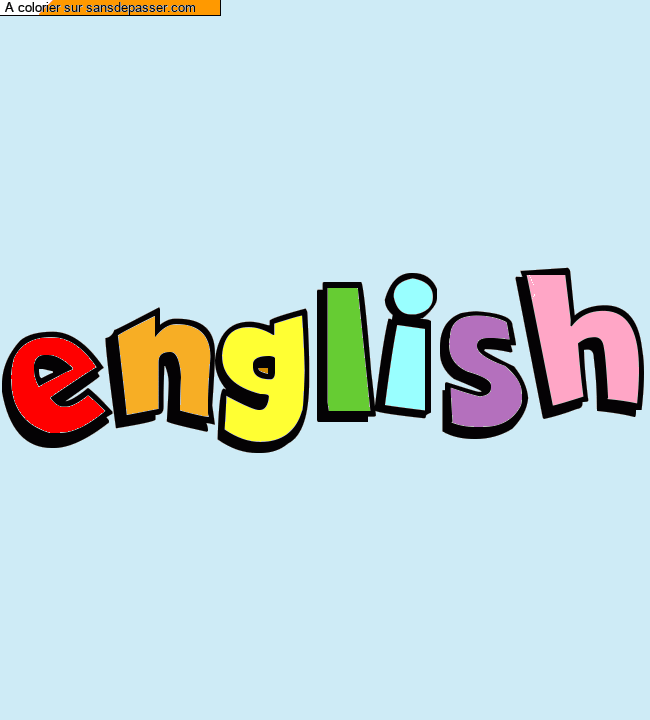 Coloriage pr&eacute;nom personnalis&eacute; "english" par un invit&eacute;