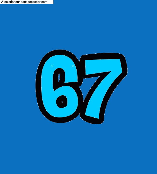 Coloriage pr&eacute;nom personnalis&eacute; "67" par un invit&eacute;