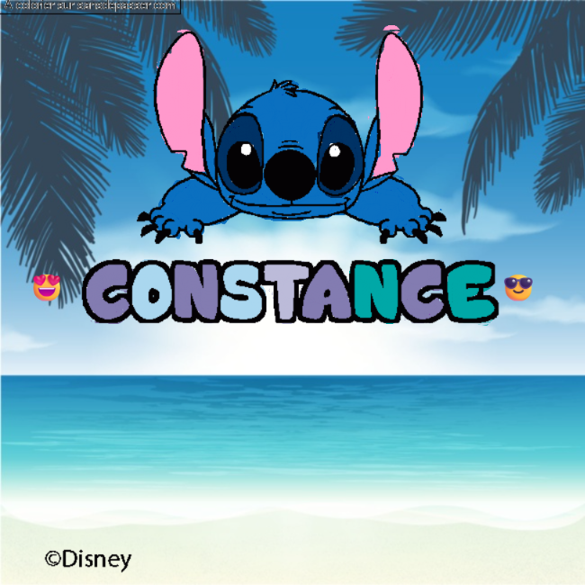 Coloriage Coloriage pr&eacute;nom CONSTANCE - d&eacute;cor Stitch par un invit&eacute;