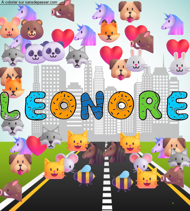 Coloriage pr&eacute;nom personnalis&eacute; "leonore" par un invit&eacute;