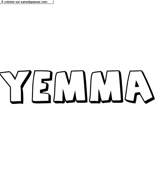 Coloriage pr&eacute;nom personnalis&eacute; "YEMMA" par un invit&eacute;