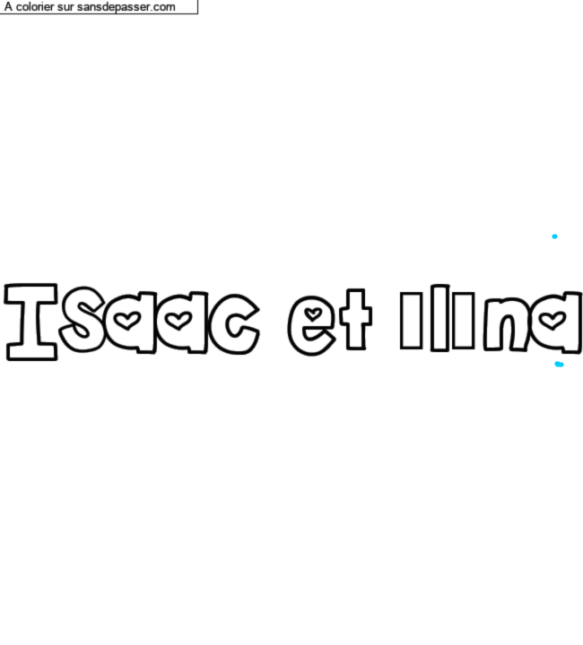 Coloriage pr&eacute;nom personnalis&eacute; "Isaac et &Eacute;l&eacute;na" par un invit&eacute;