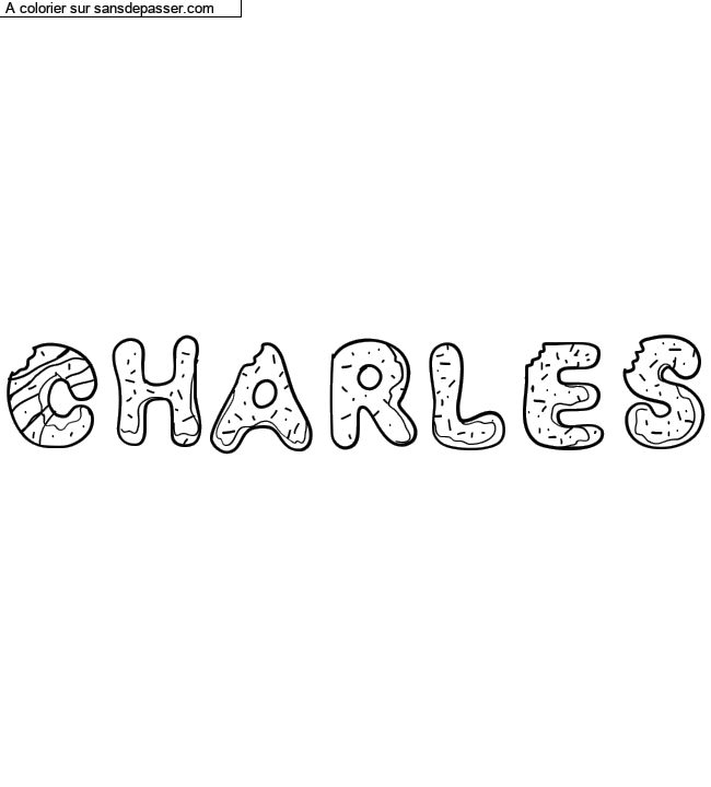 Coloriage pr&eacute;nom personnalis&eacute; "CHARLES" par un invit&eacute;